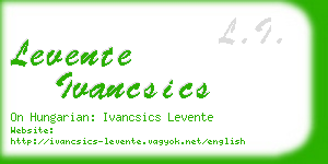 levente ivancsics business card